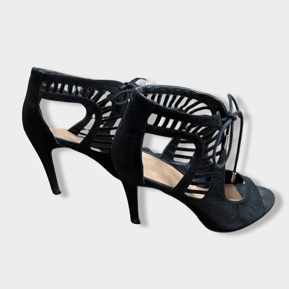 Dolce Vita Lace up Black Suede Heels 8.5 - Picture 5 of 6